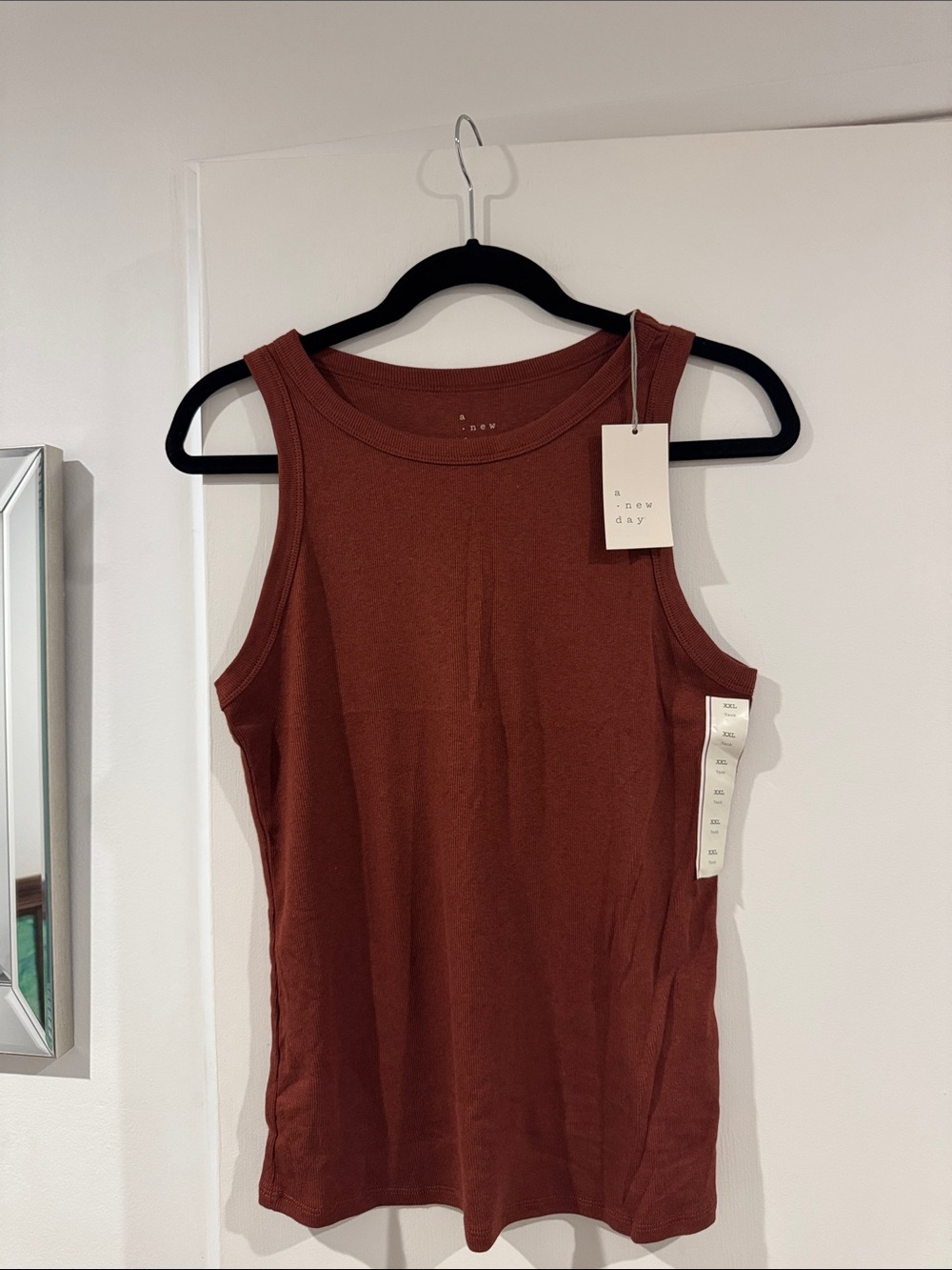 BNWT a new day Ribbed Tank Top - Rust Brown XXL